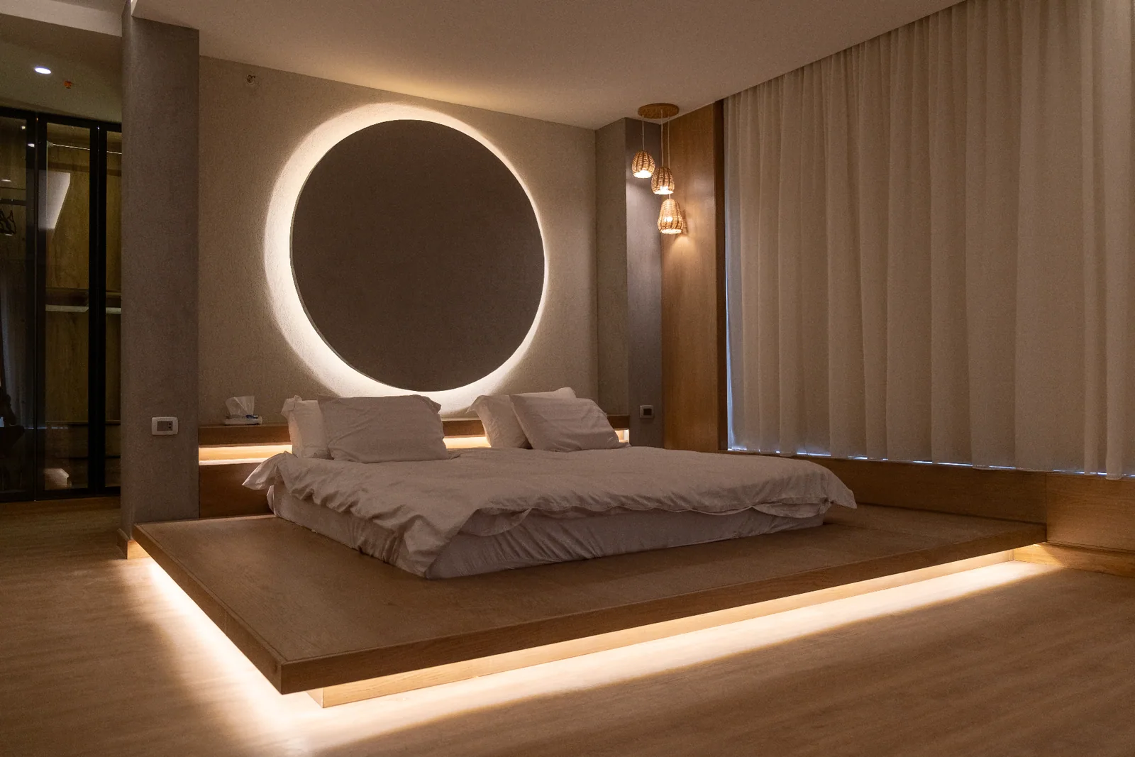 Backlit bedroom renovated by K.Renovation in Lebanon